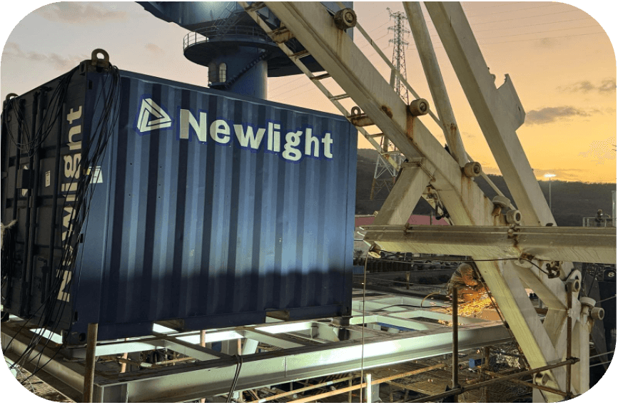 Newlight containerized hydrogen equipment installed aboard a vessel